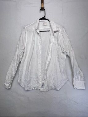 J. Crew Baird McNutt Shirt Womens 12 Slim Irish Linen White Coastal Beachy